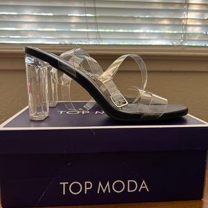 Clear Heels size 8